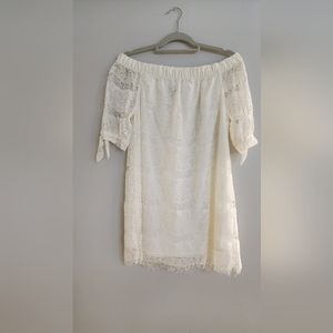 White Off the Shoulder Boho Dress